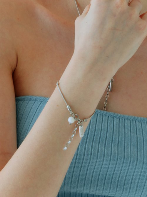 PEARLY MORE - Mother-of-pearl point chain bracelet