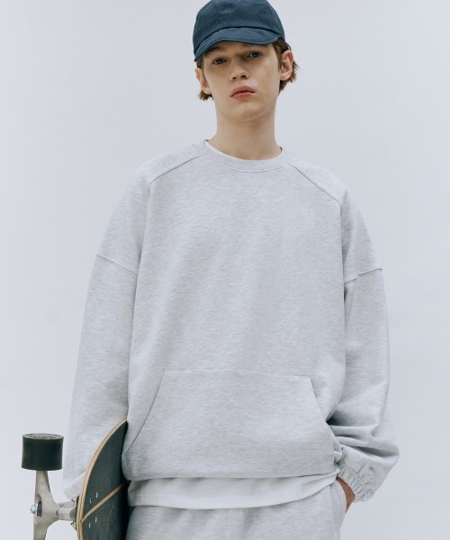 Musinsa Suare Stopper String Sweatshirt White Melange