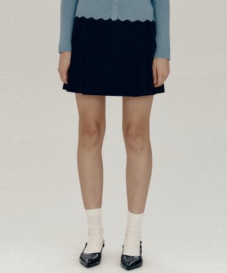 아위 Pleated Mini Skirt_BLACK