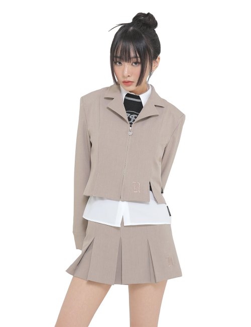 MUSINSA UGLYSHADOW XYZ CROP JACKET BEIGE