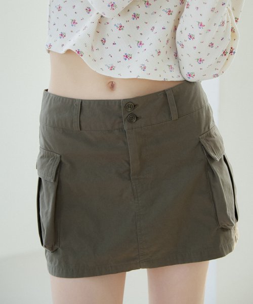 MUSINSA VEMVER Cargo Mini Skirt Khaki