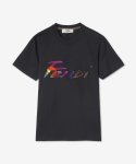 펜디(FENDI) 여성 브러쉬 프린팅 반소매 티셔츠 - 블랙 / FS7254AJXGF0GME
