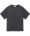 커버낫(COVERNAT) 웨일 로고 슬럽 티셔츠 차콜