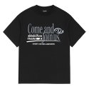 오드스튜디오(ODDSTUDIO) 컴앤조인어스 그래픽 오버핏 티셔츠 - BLACK