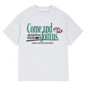 오드스튜디오(ODDSTUDIO) 컴앤조인어스 그래픽 오버핏 티셔츠 - WHITE MELANGE