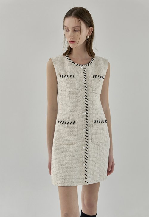 ATELIER NAIN - Pure Tweed Sleeveless Dress (OP-6041)