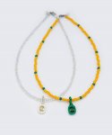 봉보(BONBEAU) Swarovski square stone color beads Necklace 스와로브스키 스퀘어 스톤 팬던트 컬러 비즈 목걸이