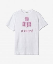 즈웰 로고 반팔 티셔츠 - 화이트:핑크 / TS0001FAA1N10EPKWH