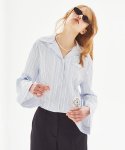 바이탈싸인(VITALSIGN) [LINE] Wide Collar Stripe Shirt (2colors)