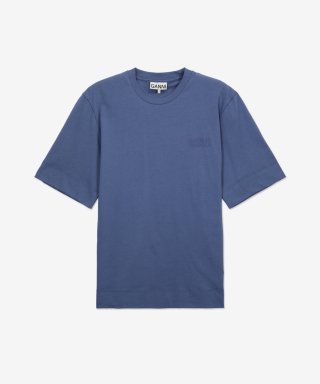 가니(GANNI) [72h특가] 루즈핏 로고 반소매 티셔츠 - 그레이 블루 ...