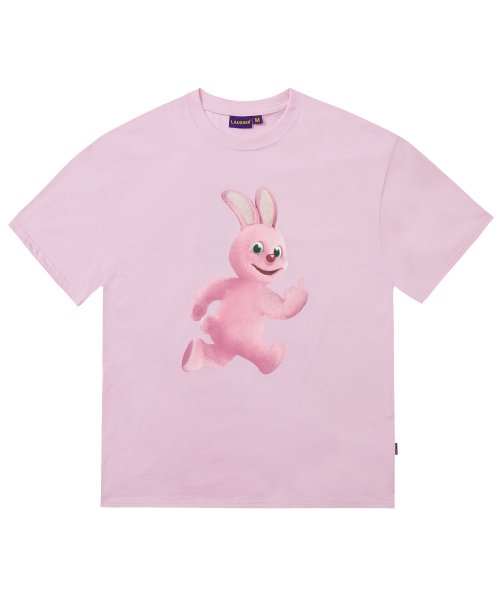 MUSINSA LAUGHER FUCK N RUN 3D T SHIRT PINK