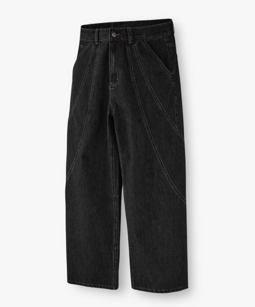 MUSINSA LAFUDGESTORE Incursion Wide Washed Denim Pants Washed Black