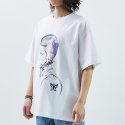 베스티리아(VESTIRYA) 남/여 VES color front 오버핏 화이트 티셔츠