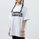 베스티리아(VESTIRYA) 남/여 반전 레터링 오버핏 화이트 티셔츠