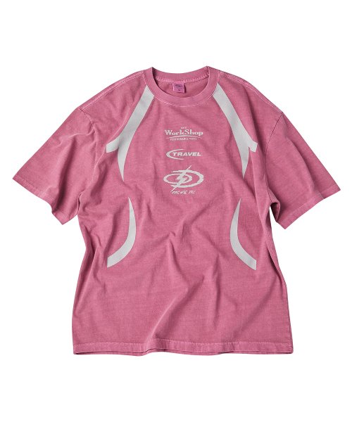 Musinsa Travel Logo Lineup Pigment Short Sleeve T Shirt Magenta