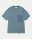 다이아몬드 레이라(DIAMOND LAYLA) Contrast Pocket Short Sleeve T-Shirt T49 Greyish Blue