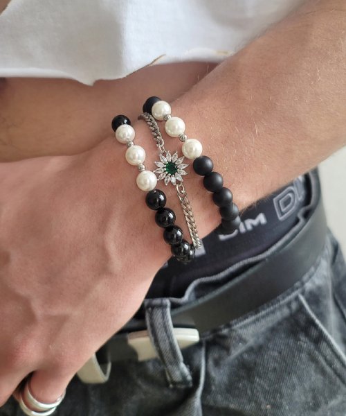 23-Bracelet53 Green Daisy Basic