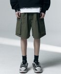 낫포너드(NOT4NERD) Nylon Big Pocket Wide Shorts - Khaki