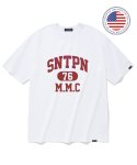 세인트페인(SAINTPAIN) SP SNTPN 로고 티셔츠-화이트 레드