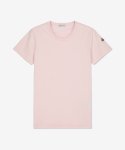 몽클레어(MONCLER) 여성 로고 패치 반소매 티셔츠 - 파스텔 핑크 / H10938C73200V8058529