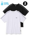 [COOL COTTON] 2PACK PIPING TEE WHITE / BLACK