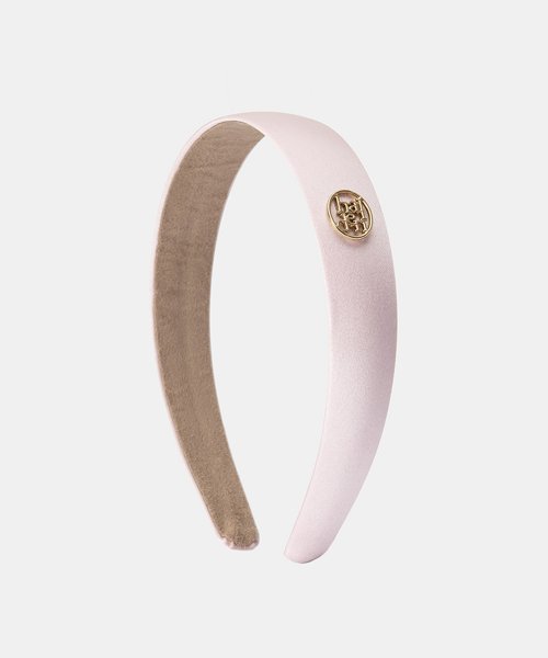 HALDEN - flat satin logo pendant hairband (H007_light pink)