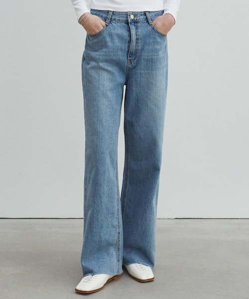 MUSINSA NICK NICOLE WIDE CUT DENIM PANTS LIGHT BLUE