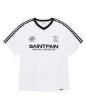세인트페인(SAINTPAIN) SP 세인트 클럽 브이넥 티셔츠-화이트
