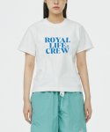 로얄라이프(ROYALLIFE) RLS2201 크루 로고 스탠다드핏 반팔 티셔츠 - 화이트