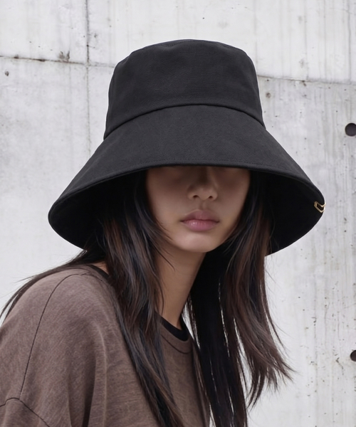 UNDERCONTROL STUDIO - Wide Brim Sun-Blocking Summer Women's Bucket Hat WIDE BUCKET / BIG EYE LINEN / M BLACK