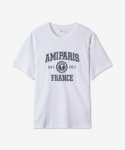 아미(AMI) 남성 로고 자수 반소매 티셔츠 - 화이트 / HTS008726100