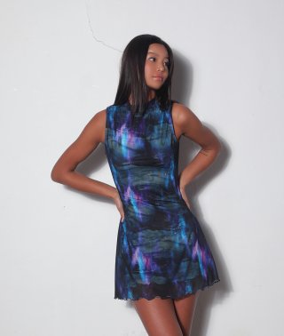 노티초코(NAUGHTY CHOCO) 블루 어비스 슬리브리스 미니 드레스