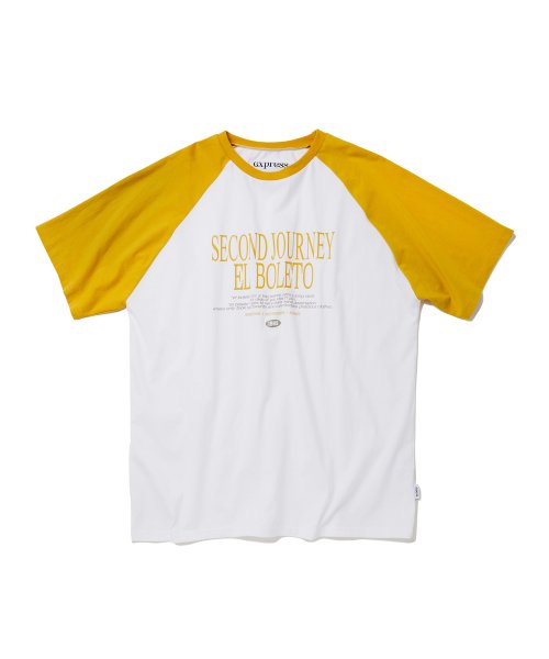 MUSINSA EXPRESS HOLIDAY 2ND Journey Reglan Half T Shirt Mustard