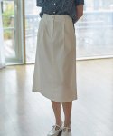 논로컬(NONLOCAL) Linen Goldish Skirt - White