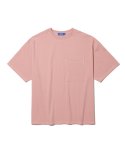 레이어 유니온(LAYER UNION) 스티치 헤비코튼 오버 포켓 반팔 티셔츠 핑크