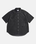 에스피오나지(ESPIONAGE) Crest Denim S/S Over Shirt Light Black