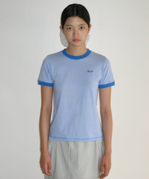 MUSINSA SINOON STRIPE LINGER T SHIRTS BLUE