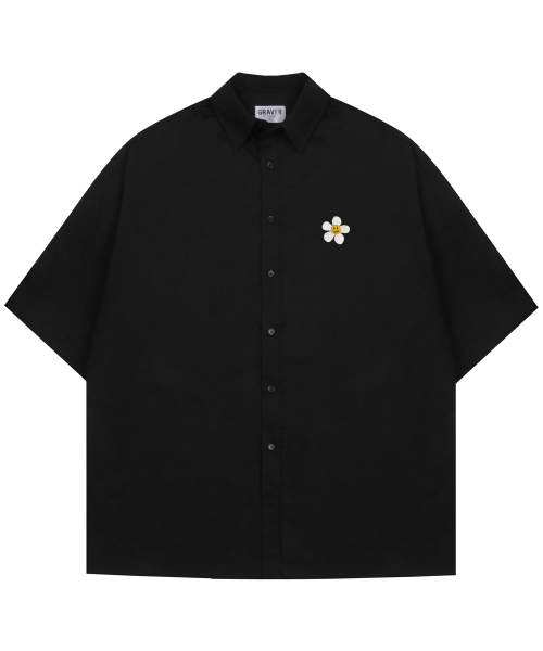 Musinsa Graver Unisex Flower Dot Embroidery Overfit Short Sleeve