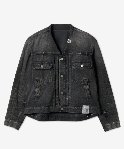 Musinsa Maison Mihara Yasuhiro No Collar Denim Jacket Black