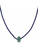 스튜디오 오후(OHUUU) 남청색 비즈 옥 목걸이 Navy beads jade necklace