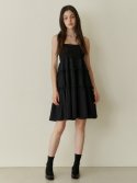 카인더베이비(KINDABABY) Cancan shirring mini dress - black