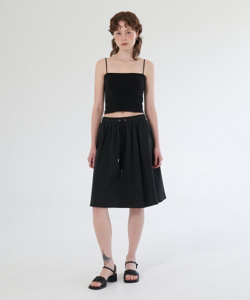 MUSINSA公式 CORCA Flare Banding Skirt Black