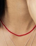 스튜디오 오후(OHUUU) 선홍색 비즈 목걸이 A scarlet beads necklace