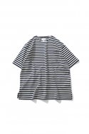 홀리선(HORLISUN) Union Short Sleeve Stripe T-shirt Navy