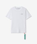 오프 화이트(Off White) 남성 웨이브 디아그널 반소매 티셔츠 - 화이트 / OMAA027C99JER0160110