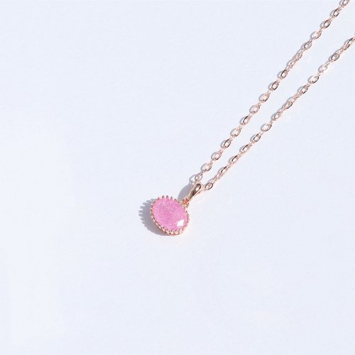 PAUL BRIAL - Pink Ice Cubic Necklace PJSN0189