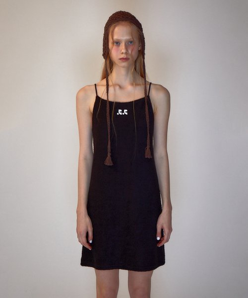 Musinsa Rest Recreation Rr Logo Terry Mini Dress Black