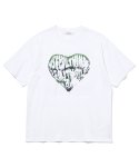 니티드(KNITTED) 빈티지 하트 티셔츠 WHITE-GREEN