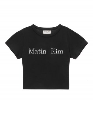 마뗑킴(MATIN KIM) LOGO CROP TOP IN BLACK
