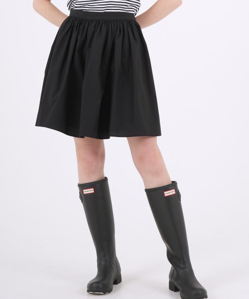 THE-ABON - Cotton Pleated Mini Skirt Black